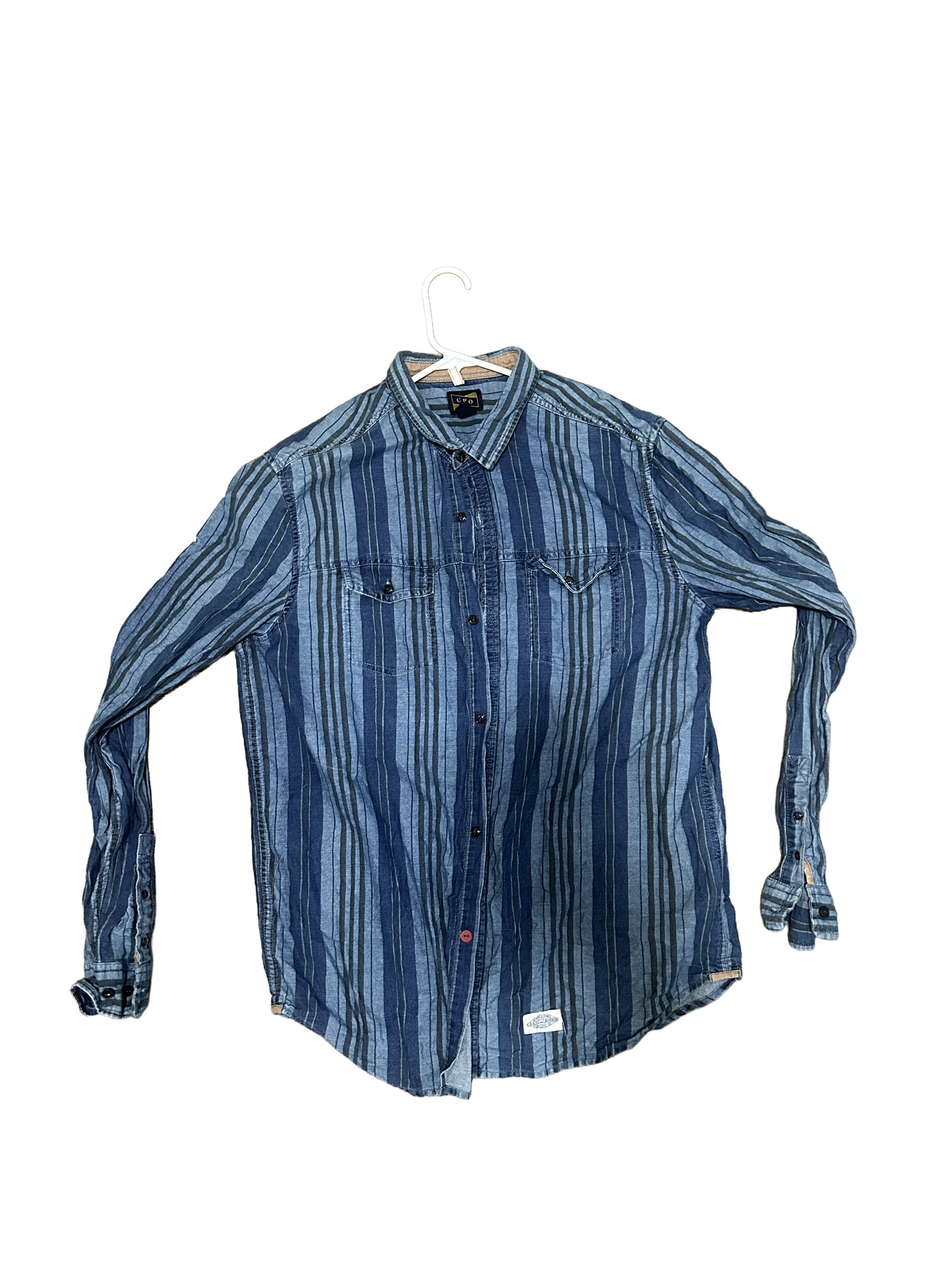 Striped Denim Button Up